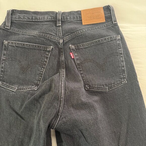 Levi's Ribcage Straight Ankle Jeans - Washed Black-Size 26 - Picture 8 of 9
